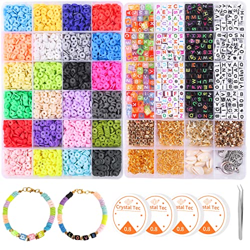 7200pcs polymer clay spacer beads for