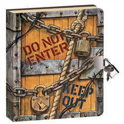 Peaceable Kingdom Keep Out 6.25" Lock and Key, Lined Page Diary for Kids