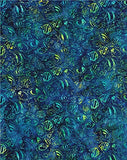 Dark Blue Green Robert Kaufman Fish tie dye Batik Look Fabric Totally Tropical 5 (per 0.5 Yard