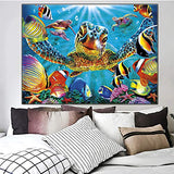 Vansiho DIY 5D Diamond Painting Full Drill Embroidery Cross Stitch Craft Canvas Wall Decor - Turtle(35X45CM/14X18inch)