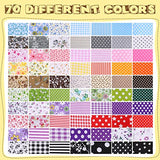 Macarrie 70 Pcs 100% Cotton Fat Quarters 20 x 20 Inch Floral Printed Sewing Supplies Fabric Multicolor Fabric Squares Fabric Bundles for DIY Quilting Patchwork Scrapbooking Craft