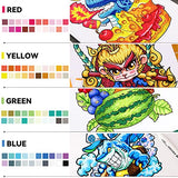 Arrtx Markers, ALP 80 Colors Dual Tips Alcohol Markers Metallic Paint Pens 18 Colors Metallic Brush Marker and Fine Tip Marker Dual-Tips for Rock Painting, Wood, Fabric, Plastic, Canvas