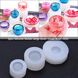 3pcs Art Decortive Silicone Molds, Epoxy Resin Molds Include Dish Small&Large Bowls Molds for Resin Casting DIY