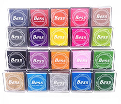 Craft Ink Pad Stamps Partner DIY Color,20 Color Ink Pad for Stamps, Paper, Wood Fabric, Kid's Rubber Stamp Scrapbooking Card Making Beautiful Water-Soluble Colors (Pack of 20) by Weierken.