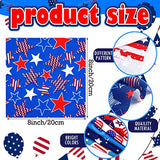100 Pcs 8 x 8 Inches Patriotic Fat Quarters Stars Stripes Fabric Bundle Squares Independence Day American Flag Printed Sewing Patchwork Fabric 4th of July Fabric for DIY Crafts