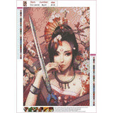 DIY 5D Diamond Painting Kits, Diamond Art Kits for Adults Full Diamond Embroidery Japanese Girl Cross Stitch Arts Craft for Canvas Wall Decor -12x16 inches