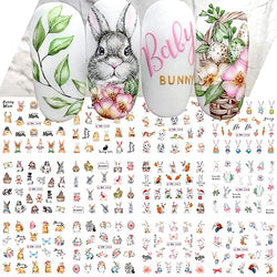 Easter Nail Art Stickers Bunny Water Transfer Nail Stciker Decal Cute Rabbits Egg Bunny Carrot Nail Design Nail Art Supplies for Acrylic Nail Easter Day Nail Decal for Women Kids Manicure Decor 12sheets