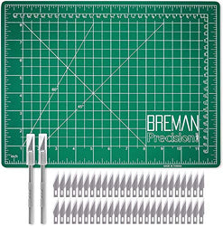 WA Portman Craft Knife and Self Healing Cutting Mat Set - 9x12 Inch Self Healing Craft Cutting Mat - 2 Precision Hobby Knives - 50 Replacement Knife Blades - Ideal Set for Crafting Quilting Sewing