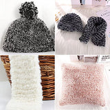 NICEEC 3 Skeins Chunky Fur Yarn Super Soft Faux Fur Yarn Fluffy Yarn Fuzzy Yarn Eyelash Yarn for Crochet Knit-Total Length 3×26m(3×28yds,150g×3)-Black with White