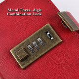 Mini Shiny Leather Combination Journal with Lock, Small Pocket Travel Locked Diary Notebook Writing Journal for Women, Men, Boys, Girls