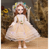 New 11.8 Inch 1/6 Doll Little Girl Cute Dress 21 Removable Joint Doll Princess Beauty Makeup Doll Fashion Dress Toy Gift Girl