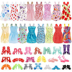 UPINS 16 Pack Doll Clothes Accessory Party Grown Clothes Outfit and 20 Pairs Doll Shoes Compatible with Doll