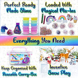 Unicorn Slime Kit for Girls, Slime Kit for Girls, 12 Fluffy Slime Rainbow Colors, 3 Galaxy Slime, Poop Emoji, 2 Snow, DIY Add-ins, Charms, Glitter, Sequins, Foam Balls, 45 Pieces, Ages 7-12, Kids Gift