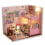 Spilay DIY Miniature Dollhouse Wooden Furniture Kit,Handmade Mini Home Model with Dust Cover ,1:24 Scale Creative Doll House Toys for Children Birthday Gift(Mood of Love) H012