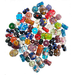 Glass Beads for Jewelry Making for Adults 120-140 Pieces Premium Quality Lampwork Murano Loose Bulk