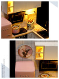 CUTEBEE Dollhouse Miniature with Furniture, DIY Dollhouse Kit Plus Dust Proof, 1:24 Scale Creative Room Idea(Taste of Life)