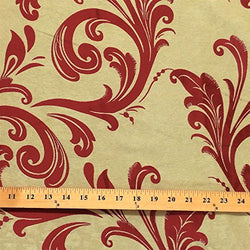 Burgundy Velvet Jacquard Damask Fabric 118'' Wide sold By The Yard for Curtains, Drapery,