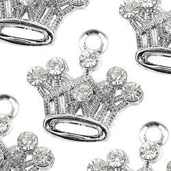 M81-E Cute Crystal Crown Charms Pendants Beads Wholesale (10 pcs)