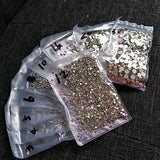 2880pcs SS12 3mm Nail Crystals AB Nail Art Rhinestones Round Flatback Glass Gems Stones Beads for