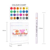 TIANHAO Markers for Kids, 24 Colors Art Marker Pen Set, Dual Tip Graffiti Markers for Students Painting and Drawing Art Supplies
