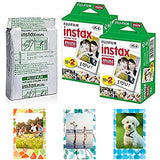 Fujifilm Instax Mini Instant Film,10 Sheets×5 Pack(Total 50 Shoots) + 3 Photo Magnet Frames [Bulk Packaging] International Version