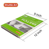 Artists Sketch Books, 9 x 12 Shuttle Art 160 Sheets of Sketch Paper pad Ideal for Drawing and School Supplies (2 Pack)