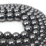 Oameusa 6mm Magnetic Hematite Beads Natural Round Smooth Beads DIY Materials Bracelet Necklace Earrings Making Jewelry Agate Beads for Jewelry Making 15" 1 Strand per Bag-Wholesale