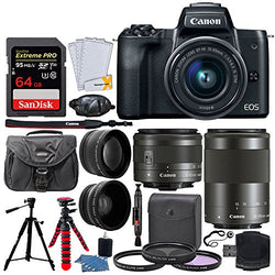 Canon EOS M50 Mirrorless Digital Camera + EF-M 15-45mm f/3.5-6.3 IS STM & EF-M 55-200mm f/4.5-6.3