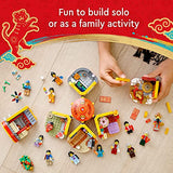 LEGO Lunar New Year Traditions 80108 Building Kit; Gift Toy for Kids Aged 8 and Up; Building Set Featuring 6 Festive Scenes and 12 Minifigures, Including The God of Wealth (1,066 Pieces)