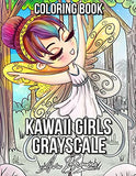 Kawaii Girls Grayscale: Kawaii Coloring Book For Adults With Cute Chibi Girls For Stress Relief and Relaxation