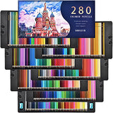 DEDSZYH 280-Color Artist Colored Pencils Set for Adult Coloring Books, Soft Core, Professional Numbered Art Drawing Pencils for Sketching Shading Blending Crafting, Gift Tin Box for Beginners Kids