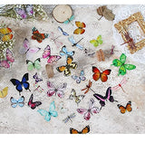 320 PCS Butterfly Stickers Dragonfly Insects Stickers 8 Set - PET Transparent Waterproof Decorative Decals for Scrapbook DIY Crafts Album Bullet Journal Planner Water Bottles Phone Cases Laptops