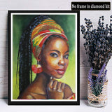 Darmeng DIY 5D Diamond Painting African American, African Woman Goddess Full Drill Paint with Diamonds Art by Number Kits Cross Stitch Home Wall Craft Decor (30X40cm)