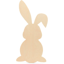 Wooden Easter Bunny Decor Cut Out, 20 x 9-3/4 inches (1/4 Inch Thick), Pack of 5 Unfinished Wood Spring Bunny Easter Craft, Paint and DIY -by Woodpeckers