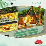 Kuerqi 4 Seasons Landscape Box DIY Miniature LED Light Dollhouse Valentines Festival Gifts (China View)