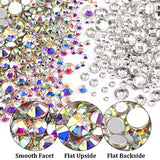 3 Boxes of Flatback Round Rhinestones for Manicure Pack #1, Nail Art Crystal Diamond Bead Jewelry Kit for Women Girls