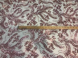 Disco Flowery Sequins On Mesh Fabric by The Yard Used for -Dress-Bridal-Decorations [Dusty Rose]!!!