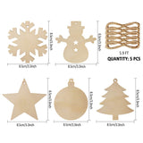 50 Pcs Wood Slices Ornaments Unfinished Wood Hanging Ornament Slices With Hole for DIY Crafts and Christmas Party Decorations