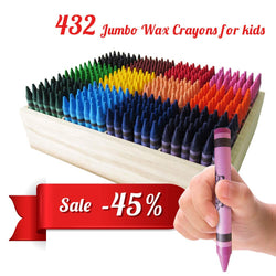 Histar 432 Jumbo Wax Crayons, Classpack Assortment, 432 Colorful Chunky Crayons, Fat Crayons of 12 Different Colors (36 Each), All-Purpose Art Tools, Easy-Grab
