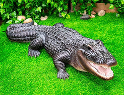Ebros Gift Grand Scale Realistic Nile Crocodile Baring Jaws and Razor Sharp Teeth Garden Accent Statue 30.5" Long Lake Home Patio Pool Decor of Alligators Crocodiles Caiman Gator Decorative Sculpture