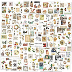 Vintage Stickers Set(50 Sheets / 300+) Decorative Sticker for Journaling,Scrapbooking,Planners,Kid DIY Arts Crafts