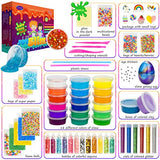 DIY Slime Kit for Girls Boys Aged 5-12 Glow in the Dark Slime Making Kit for Girls’ Parties, 18 colors Unicorn Slime Kit for Girls with Beads, Sequins, Hearts and More, Gift Slime Kits for Girls Boys