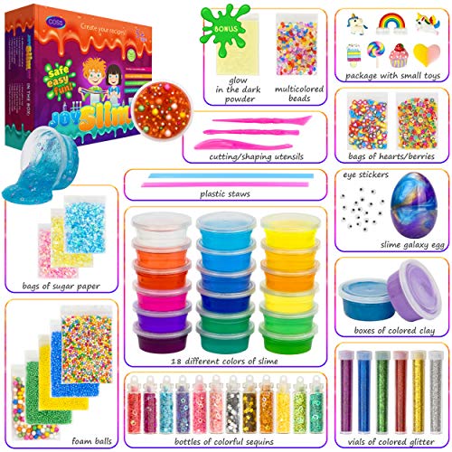 DIY Slime Kit Toy for Kids, Girls & Boys Ages 3-12, Glow in The Dark