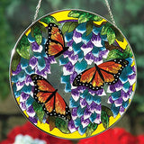 Bits and Pieces Home and Garden Décor-Artistic Butterfly Suncatcher - Hand Painted Monarch Butterfly Makes a Stunning Window Display