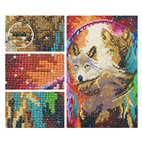 3 Pack Full Drill Diamond Painting Kit Christmas Dreamcatcher for Wolf Animal, 5D DIY Rhinestone Embroidery Arts Craft, Paint by Numbers, (12X16inch/30X40 cm) (Wolf4)