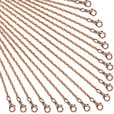 TecUnite 24 Pack Antique Red Copper Cable Chain Necklace Chain Necklace Twisted Link Chain for