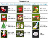 EMiEN 26 Pieces Christmas Style Miniature Ornament Kits Set for DIY Fairy Garden Dollhouse Decoration, White Sand, Santa,Christmas Trees,Snowman,Snowflake,Red Socks,Bell, Bag,Moon,Bench