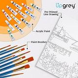 UPGREY Canvas Boards for Painting, 30pcs 2 Sizes(5"x7"/8"x10") Blank Canvases for Painting, with 12 Color Acrylic Paint & 10 Brushes, for Acrylic Oil Watercolor Painting