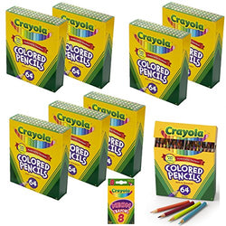 Crayola Mini Colored Pencils in Assorted Colors, Coloring Supplies for Kids, 64ct, [Set of 8]