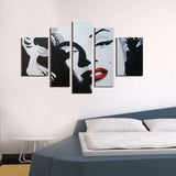 ARTLAND Modern 100% Hand Painted Oil Painting on Canvas Sexy Marilyn Monroe 5-Piece Famous People Framed Wall Art Ready to Hang for Living Room Artwork for Wall Decor Home Decoration 26x48inches